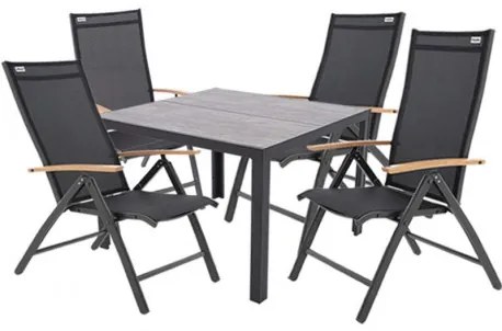 BERGAMO EXPERT WOOD - aluminiowy zestaw sof 4+1