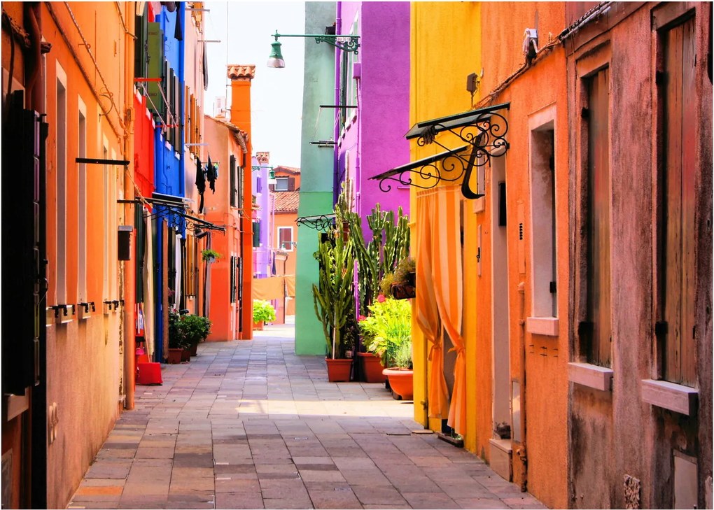 Obraz na szkle - Kolorowy dom w Burano, Wenecja (70x50 cm)