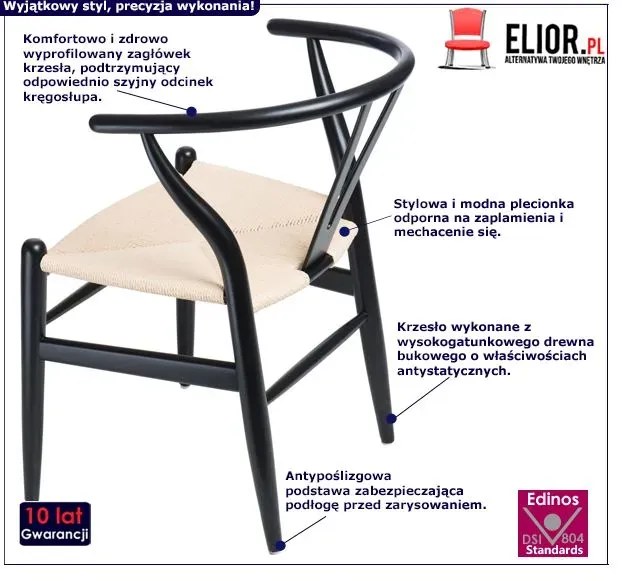 Czarne gięte krzesło prl hałas - Bako 2X