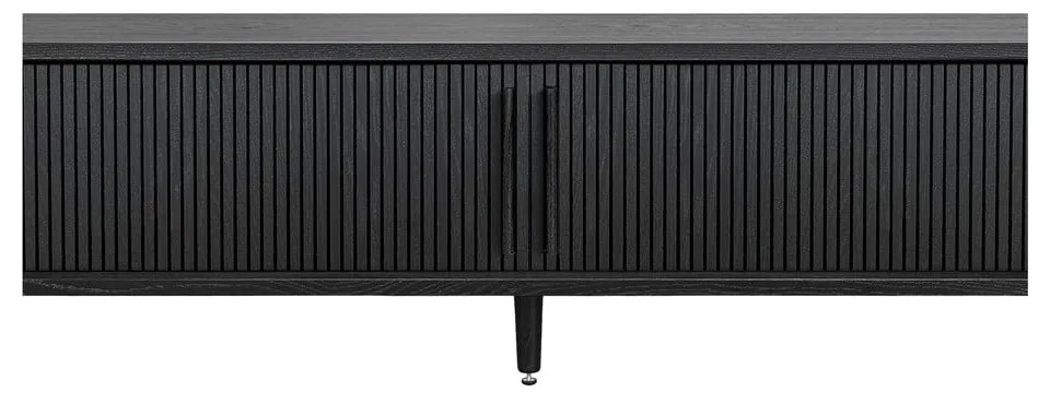 Czarna szafka pod TV w dekorze dębu 178x50x40 cm Rove – Woodman