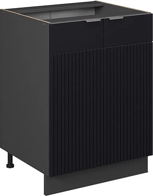 Szafki kuchenne czarne paski 60x51.6x82 fame-line