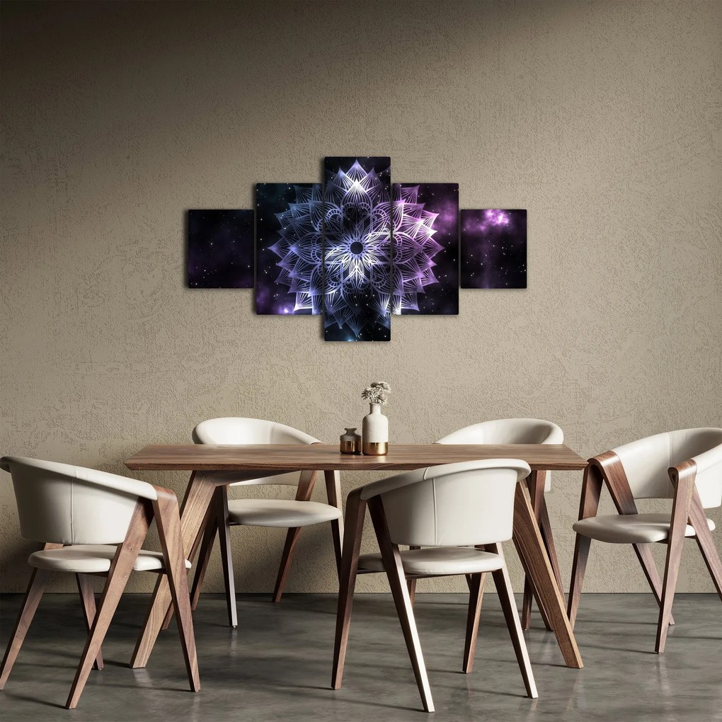 Obraz - Mandala lotosu w kosmosie (125x70 cm)
