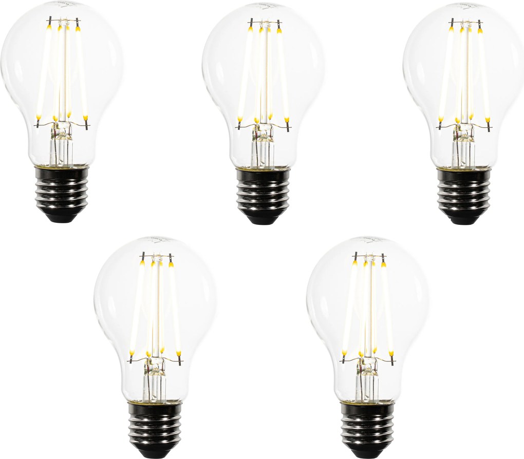 Zestaw 5 żarówek LED E27 A60 przezroczystych 2,2W 470 lm 3000K