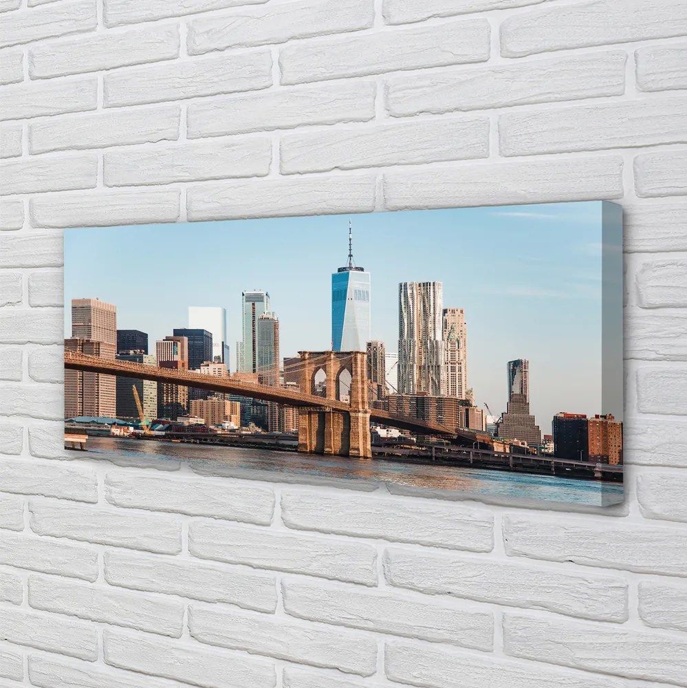 Duży obraz na płótnie Widok na Rzekę i Most