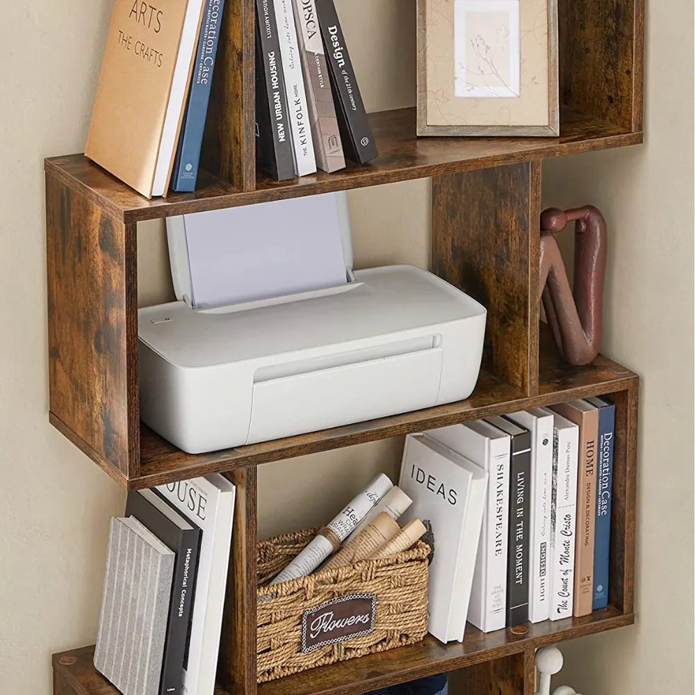 Regał/półka na książki PRESTON, 70x24x190,5cm, rustykalny brąz Vasagle