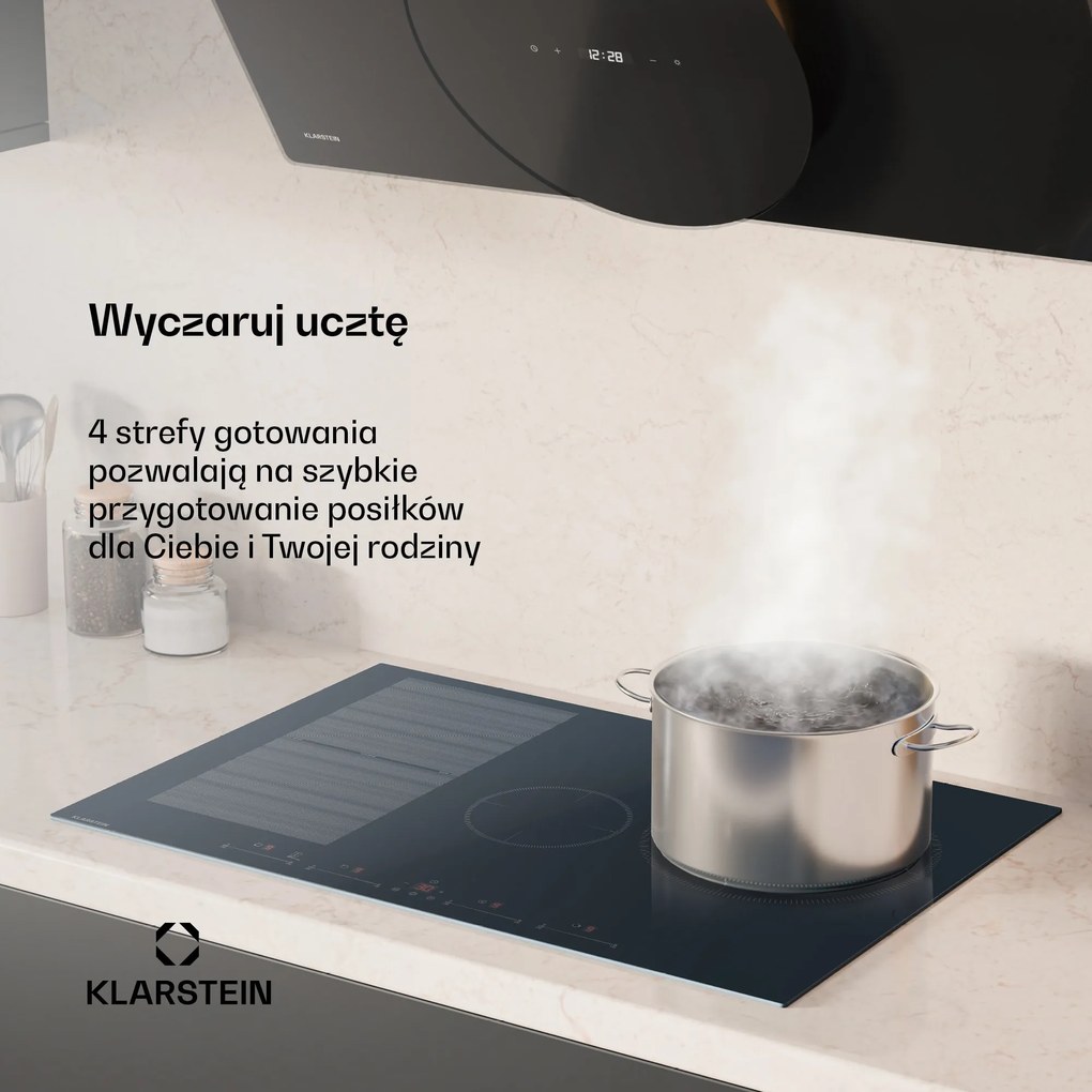 Klarstein Delicatessa 77cm Płyta Indukcyjna 4 Strefy Gotowania Antracyt