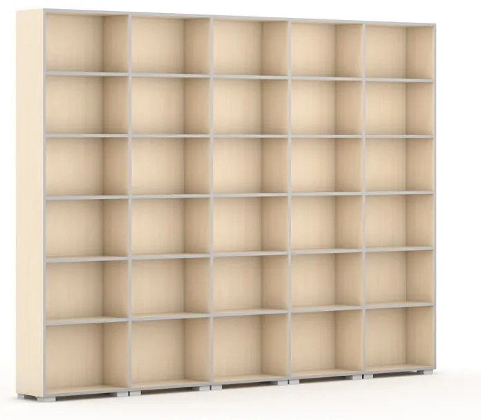 Biblioteka SILVER LINE, 5 kolumn, 2230 x 3000  x 400 mm, brzoza