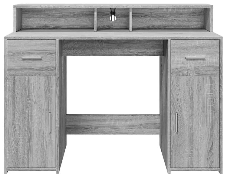 Biurko podświetlane 120 cm szary dąb sonoma K5-S29