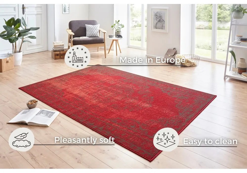 Czerwony dywan Hanse Home Celebration Plume, 80x150 cm