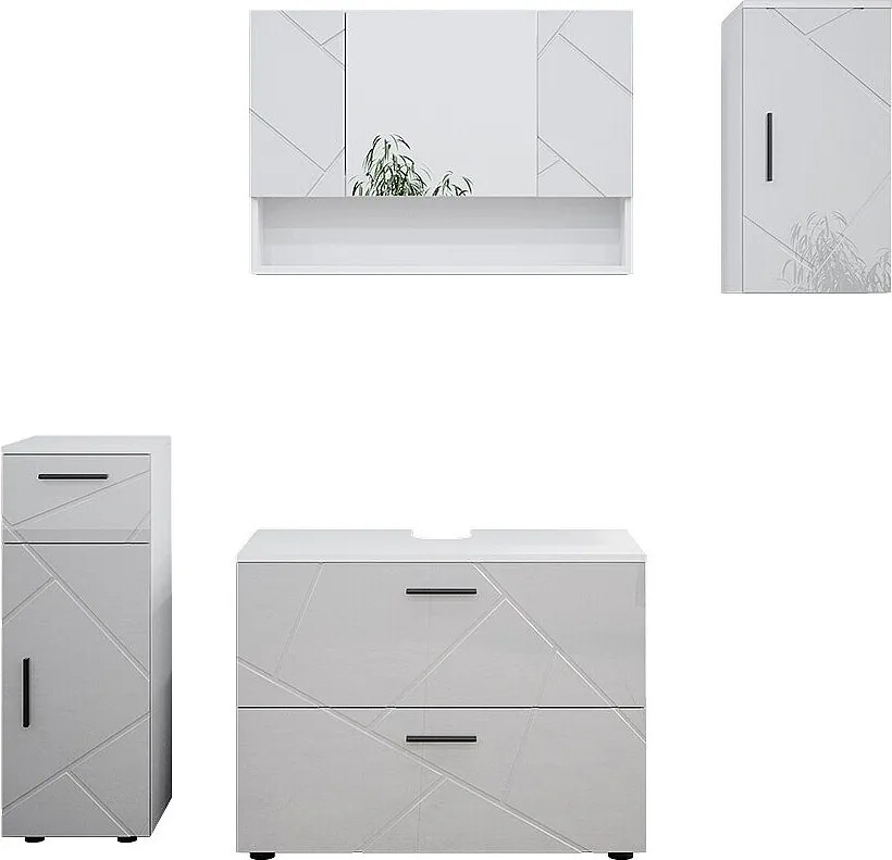 Zestaw mebli łazienkowych biały wysoki połysk 80x41x58.6 irma