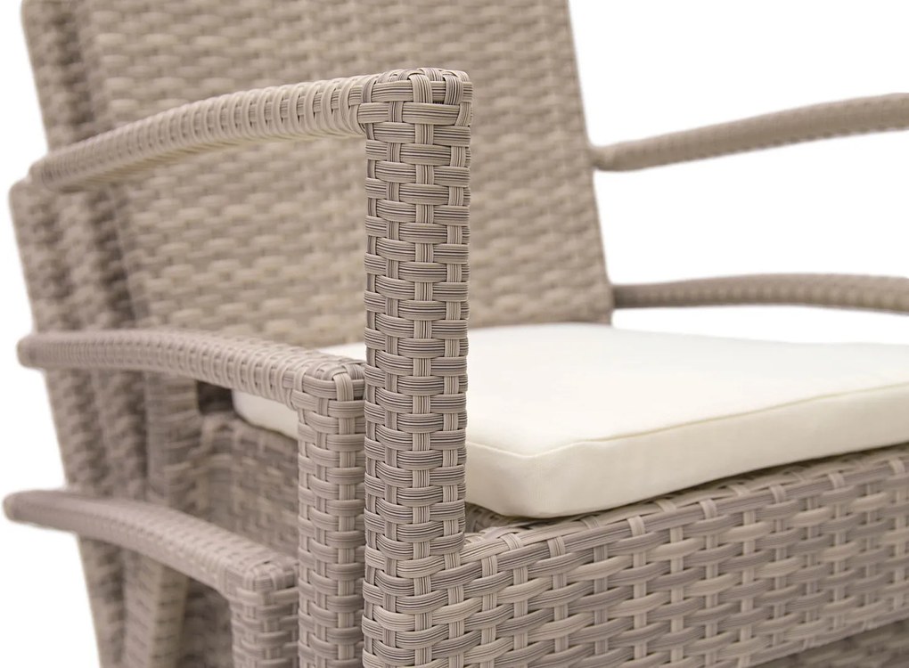 Zestaw ogrodowy z rattanu NAPOLI II. 1 + 6 (szaro-beżowy)