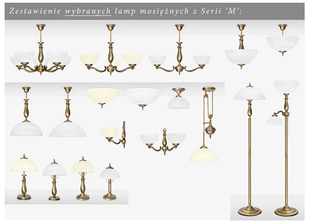 Stojąca lampa z mosiądzu z regulowanym kloszem M-P2R