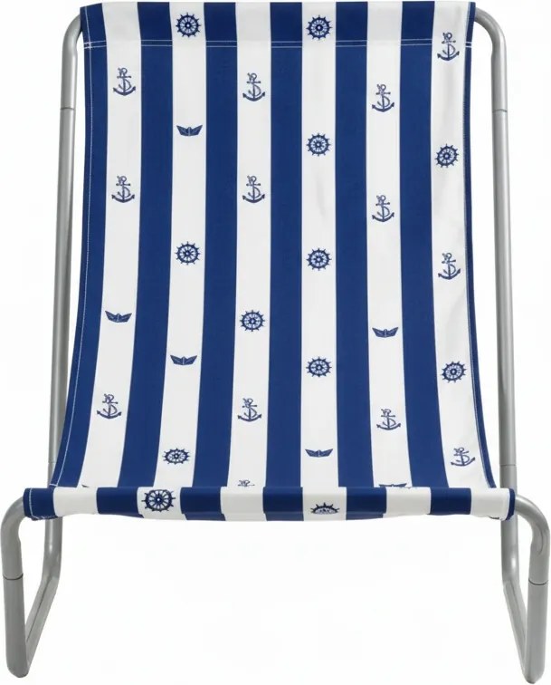 Składane leżak plażowy SAND MARINE, biało-niebieski