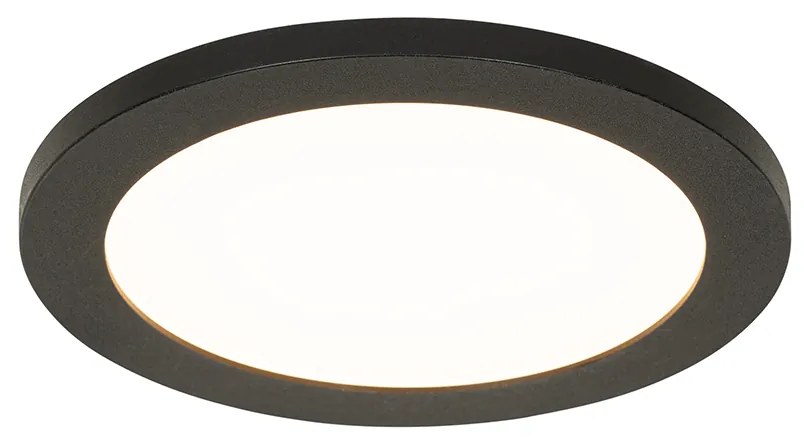 Nowoczesna lampa sufitowa czarna 22,5 cm z diodą LED IP44 - Steve Nowoczesny Oswietlenie wewnetrzne