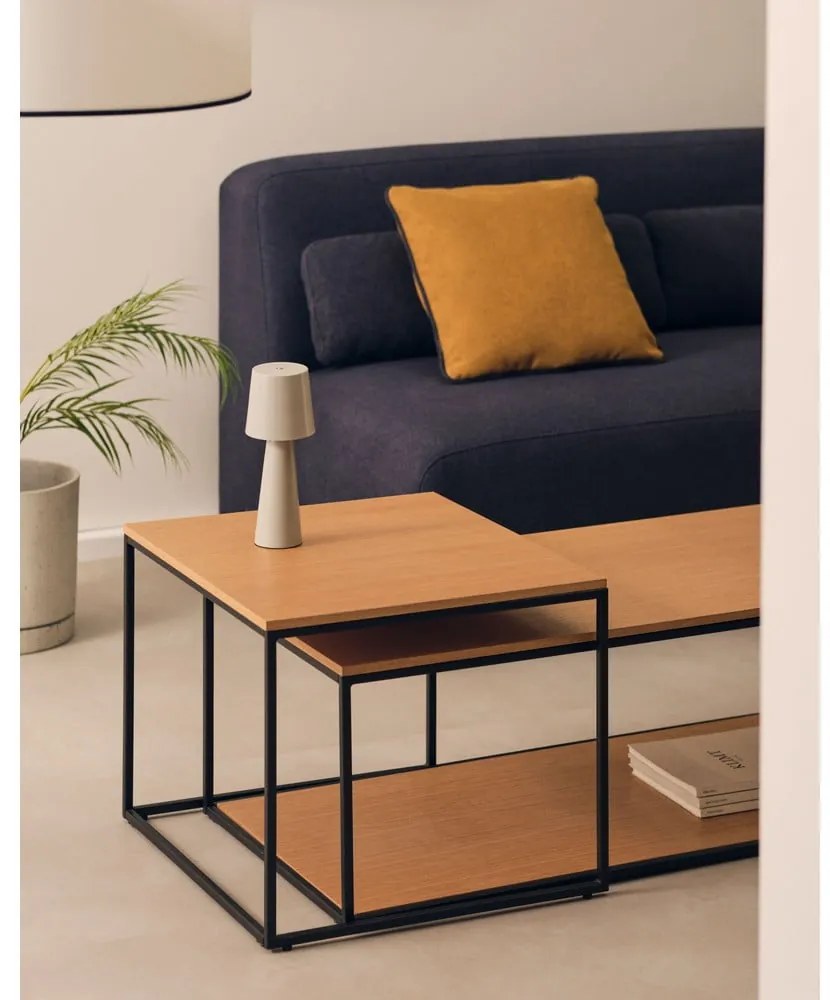 Stolik z blatem w dekorze dębu w naturalnym kolorze 60x110 cm Yoana – Kave Home