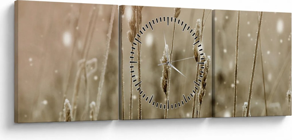 Obraz - Harmonious Meadow (z zegarem) (90x30 cm)