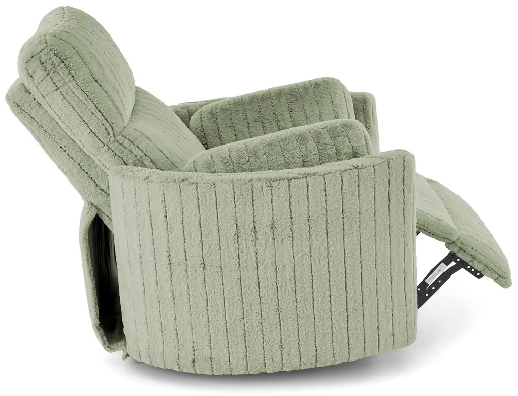 Fotel wypoczynkowy, obrotowy, elektrycznie rozkładany, bujany PEGAS miętowy