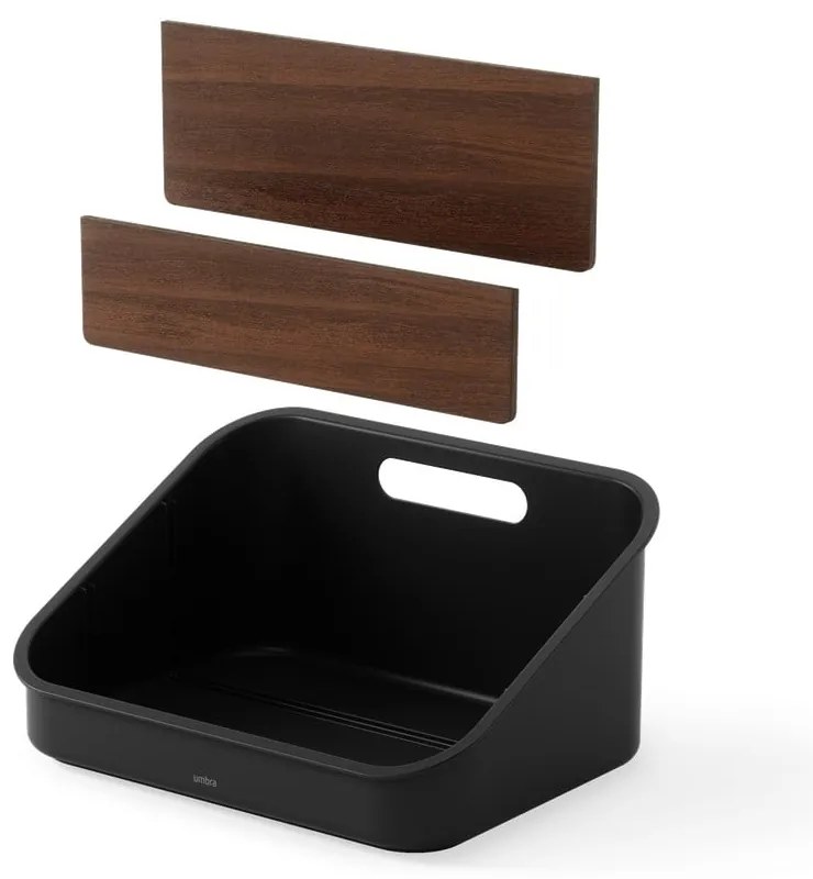Czarny organizer łazienkowy na kosmetyki z plastiku z recyklingu Bellwood – Umbra
