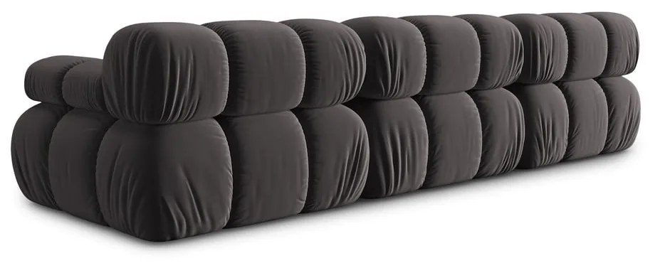 Ciemnoszara aksamitna sofa 282 cm Bellis – Micadoni Home