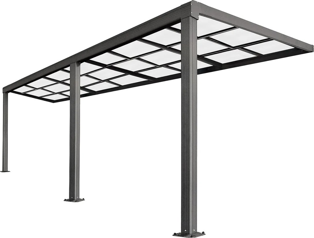 Pergola przyścienna z rozsuwanym dachem - 18 m² - antracytowy - IZEDA