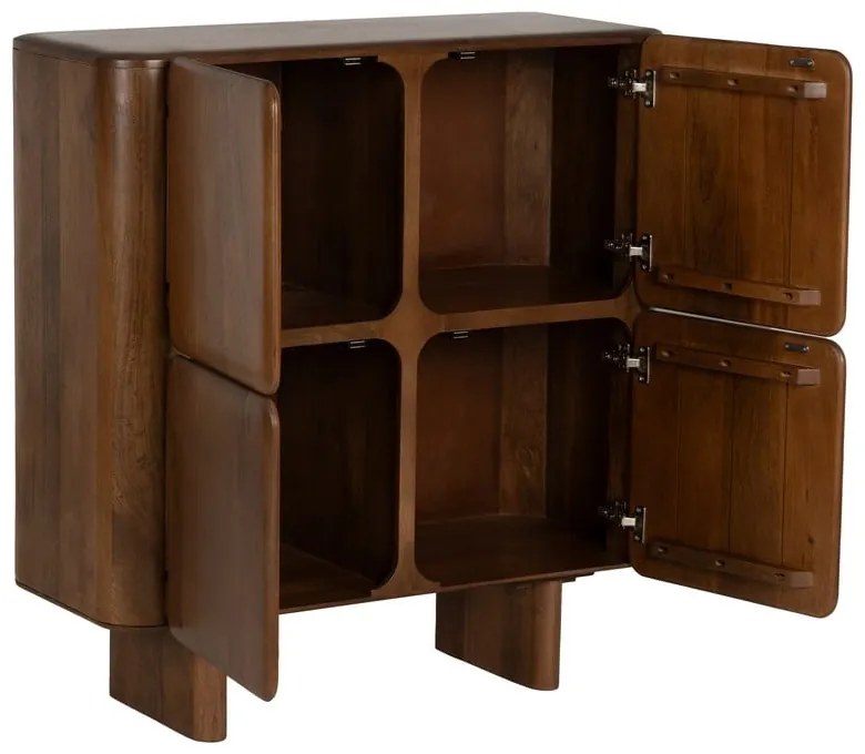 Brązowa szafka z litego drewna mango 104x110x45 cm Nosy – Ixia