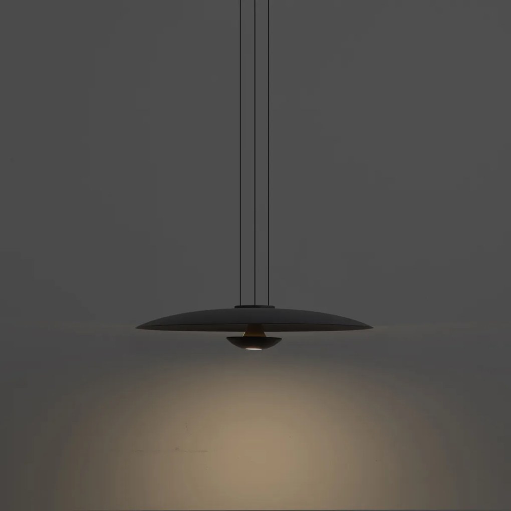 Nowoczesna lampa wisząca czarna ze ściemnialnym LED - Smith