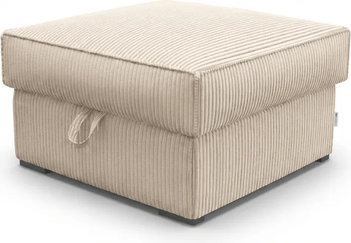 Kremowy taboret SMART COSARO z miejscem do przechowywania 65x65 cm