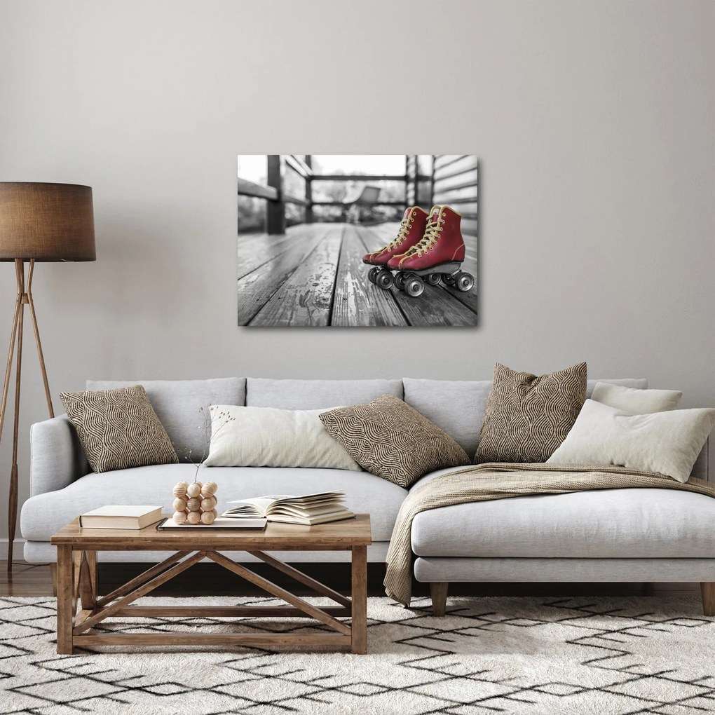 Obraz czerwonych starych wrotek (70x50 cm)
