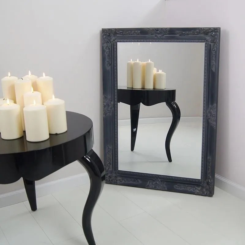 Lustro, drewniana, grafitowa rama 107x76cm