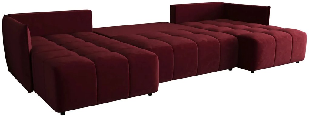 Czerwona sofa z weluru z funkcją spania E5-G33