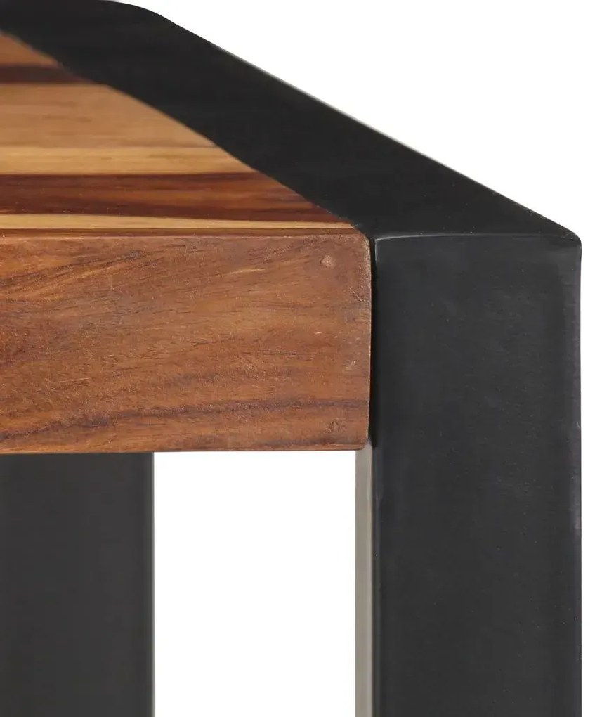 Brązowy stół z drewna sheesham 60x120 – Fulo 2X