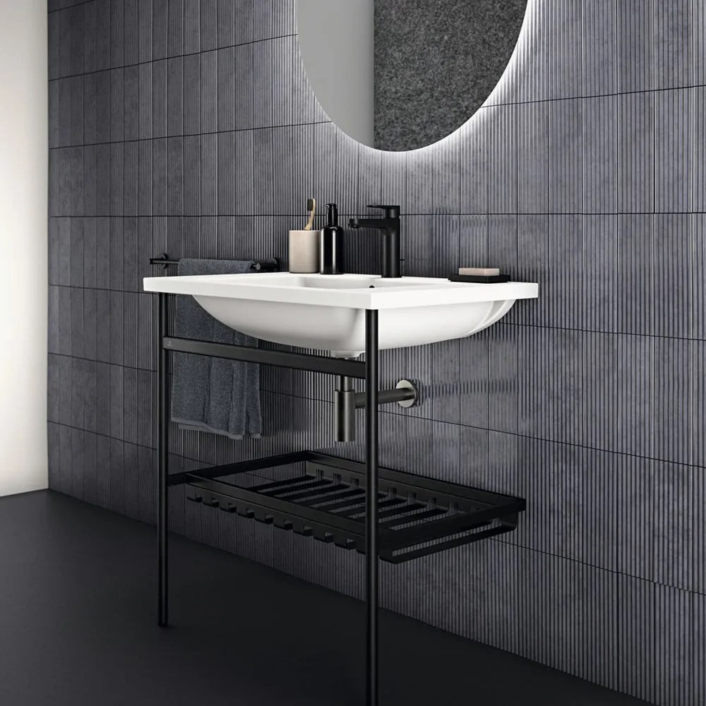 Czarny metalowy stelaż pod umywalkę 56x82 cm Conca – Ideal Standard