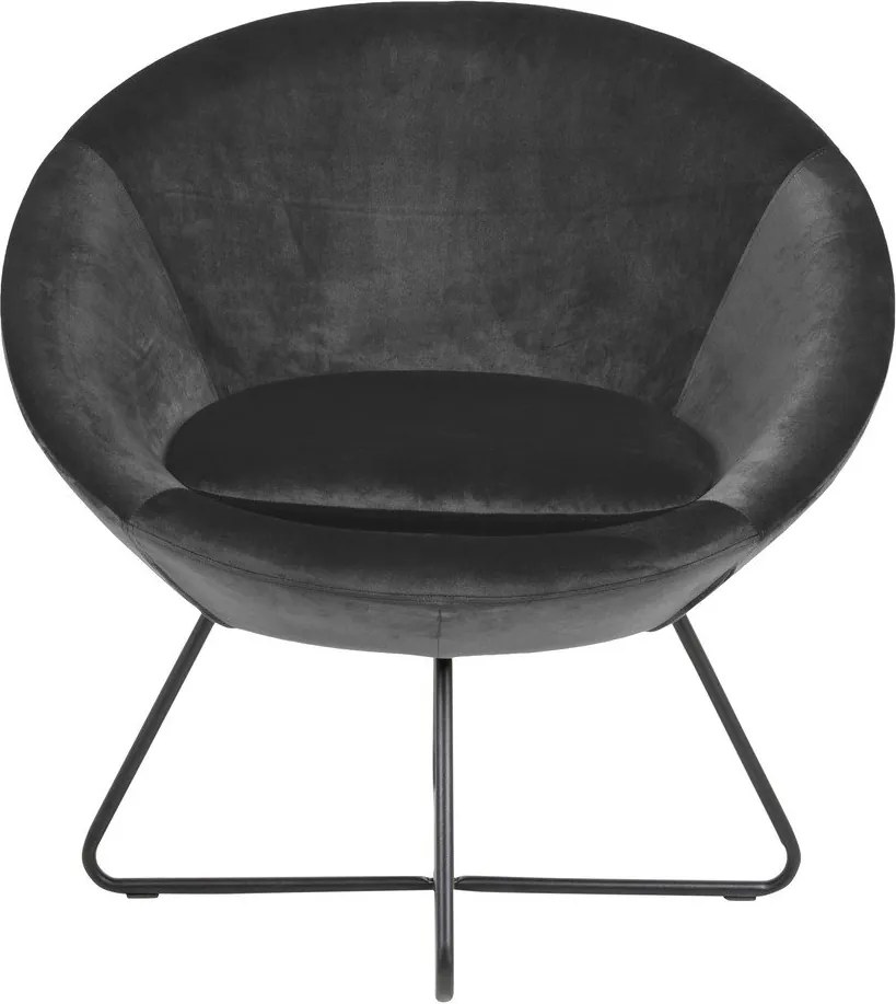 Szary aksamitny fotel Actona Center