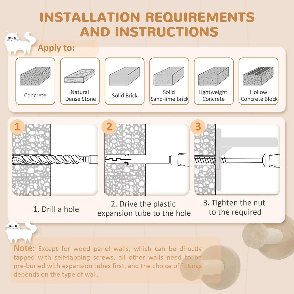 PawHut Zestaw do Wspinaczki dla Kota z Drapakami, Platformami do Skakania i Piłkami, do Wspinaczki i Odpoczynku, Beżowy