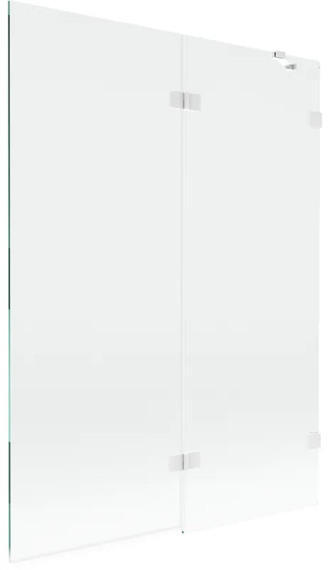 Mexen Lunar parawan nawannowy 2-skrzydłowy prawy 130 x 150 cm, transparent, biały - 897-130-100-20-00-P