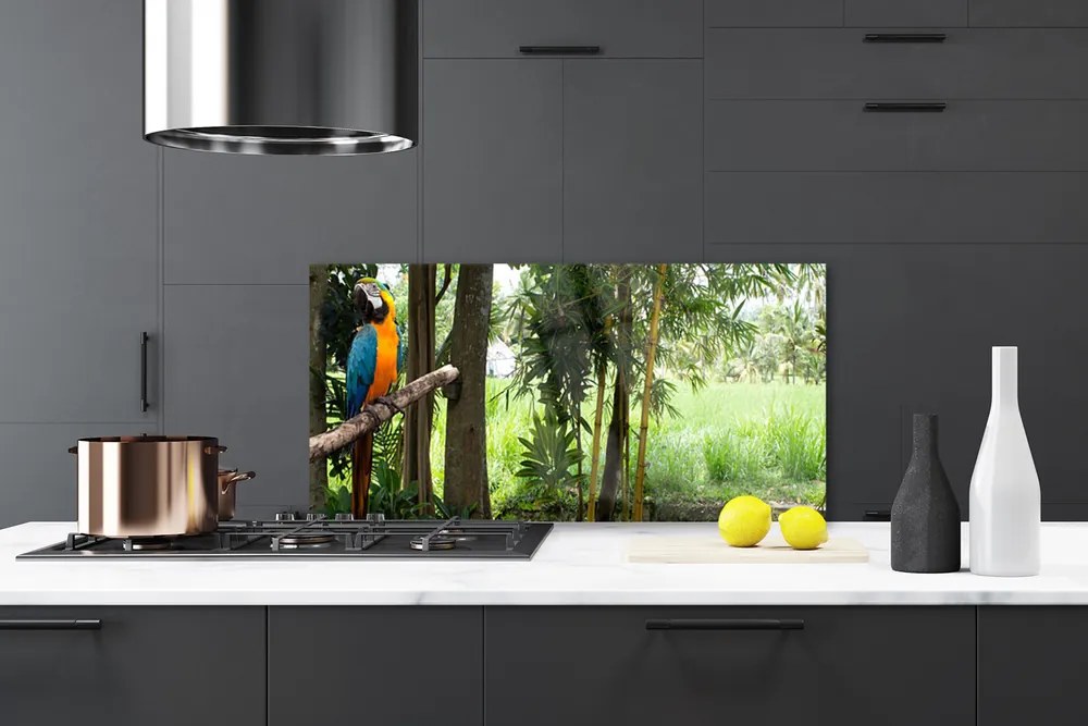 Panel Szklany Egzotyczna Papuga w Dżungli