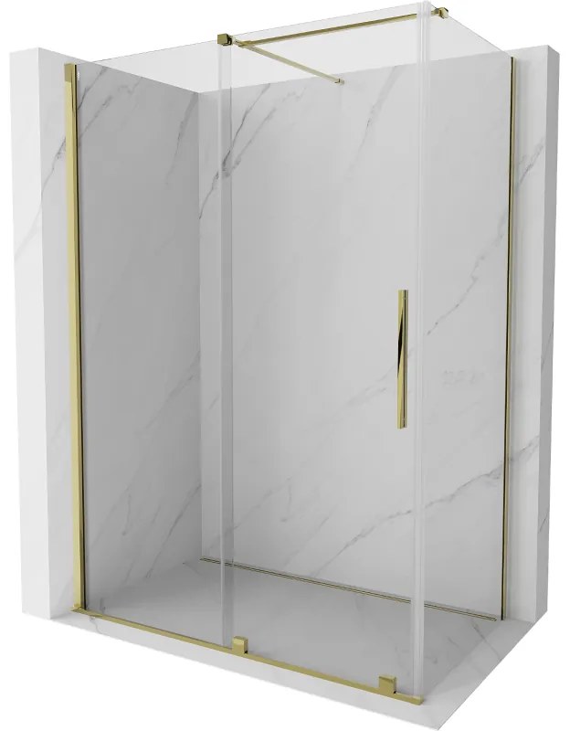 Mexen Velar kabina prysznicowa rozsuwana 130 x 70 cm, transparent, złota - 871-130-070-01-50