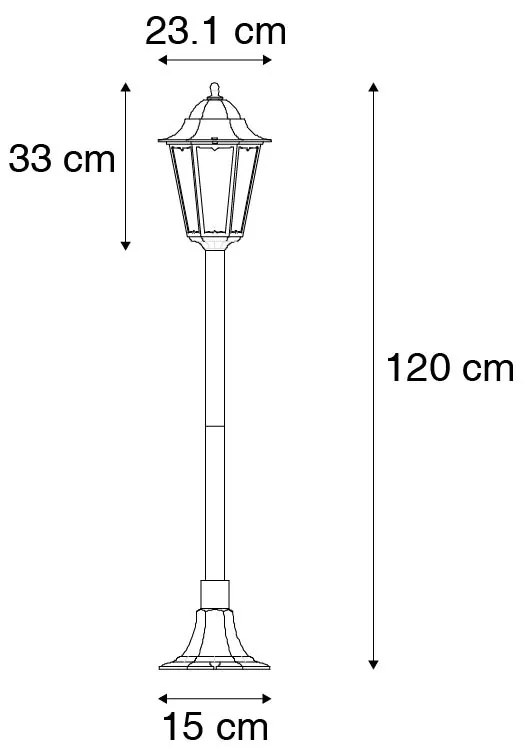 Zewnetrzna Lampa stojąca zewnętrzna czarna 120 cm IP44 - Havana klasyczny/Antyczny Oswietlenie zewnetrzne