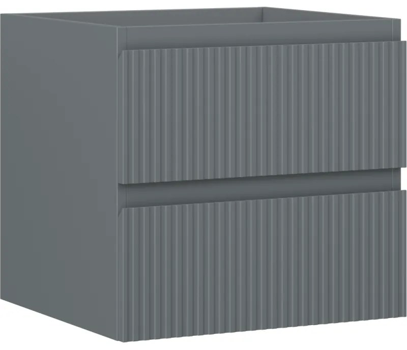 Mexen Rivel szafka łazienkowa podumywalkowa 50 cm, 2 szuflady, ryflowana , grafit mat - 91A20-05047-2-BFF66