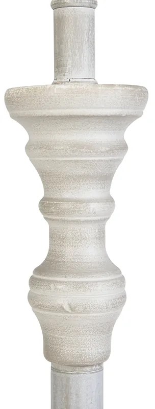 Klasyczna lampa podłogowa szara klosz plisowany kremowy 45cm - Classico Retro Oswietlenie wewnetrzne
