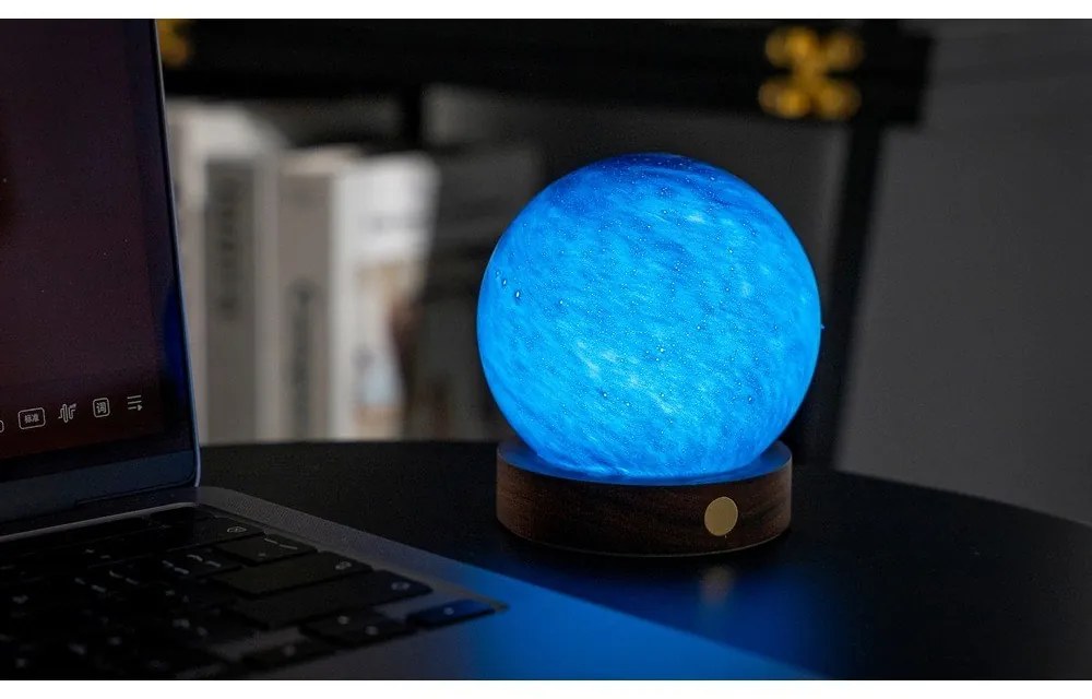 Lampa stołowa LED w ciemnym naturalnym kolorze ze szklanym kloszem (wysokość 9 cm) Galaxy Breeze – Gingko