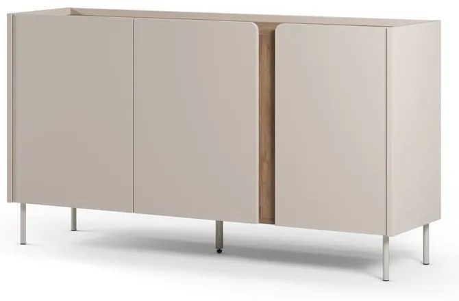 Kremowo-naturalna komoda w dekorze dębu 150x82,5x40,5 cm Lucile – Marckeric