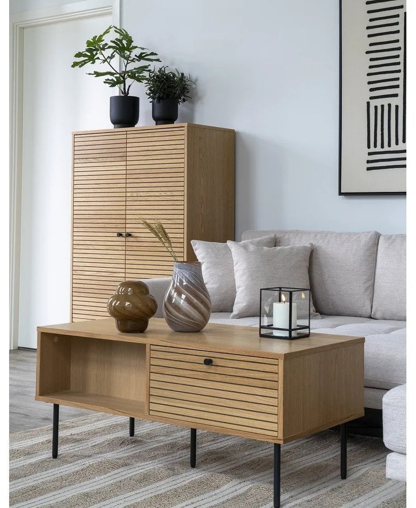 Stolik z blatem w dekorze dębu w naturalnym kolorze 50x100 cm Kyoto – House Nordic