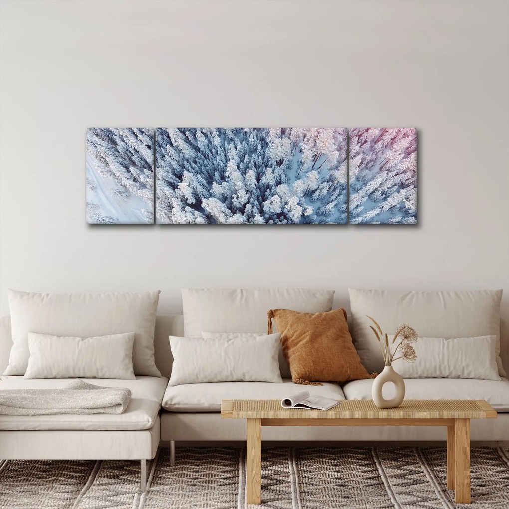 Obraz ośnieżonych drzew (170x50 cm)