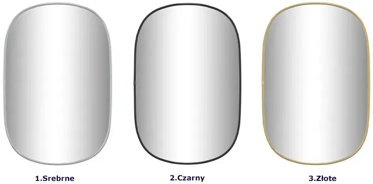 Lustro owalne w czarnej ramie 80x50 cm - Kogo 4X