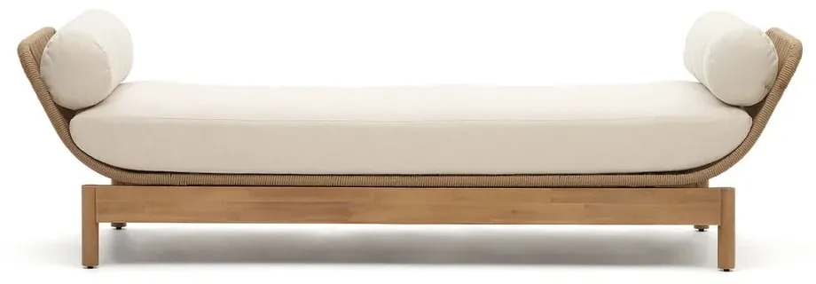 Kremowa sofa ogrodowa z litego drewna akacjowego Catalina – Kave Home