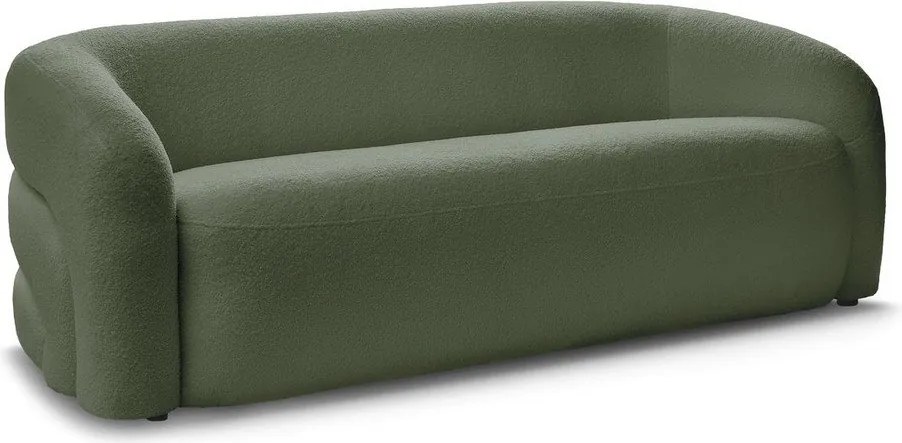 Zielona sofa z materiału bouclé 193 cm Elina – Bobochic Paris