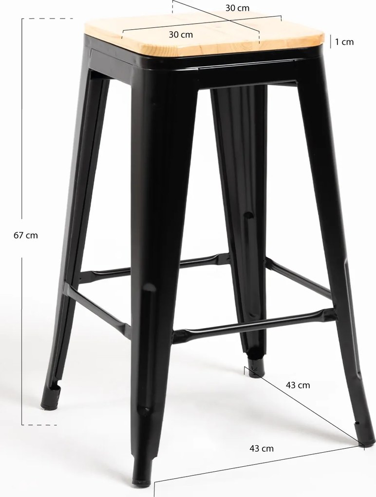 Stoek Torix niski z naturalnego drewna