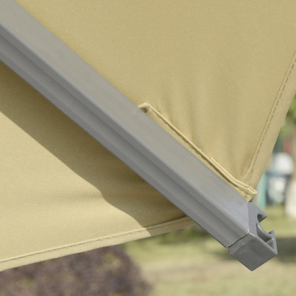 Outsunny parasol ogrodowy z korbką Ø300 cm wiszący ochrona UV regulowany kąt nachylenia aluminiowy khaki do ogrodu tarasu | Aosom PL