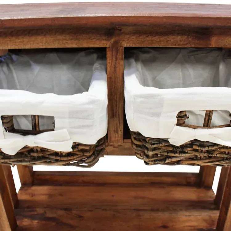 Drewniana konsola z koszami Z6-L08